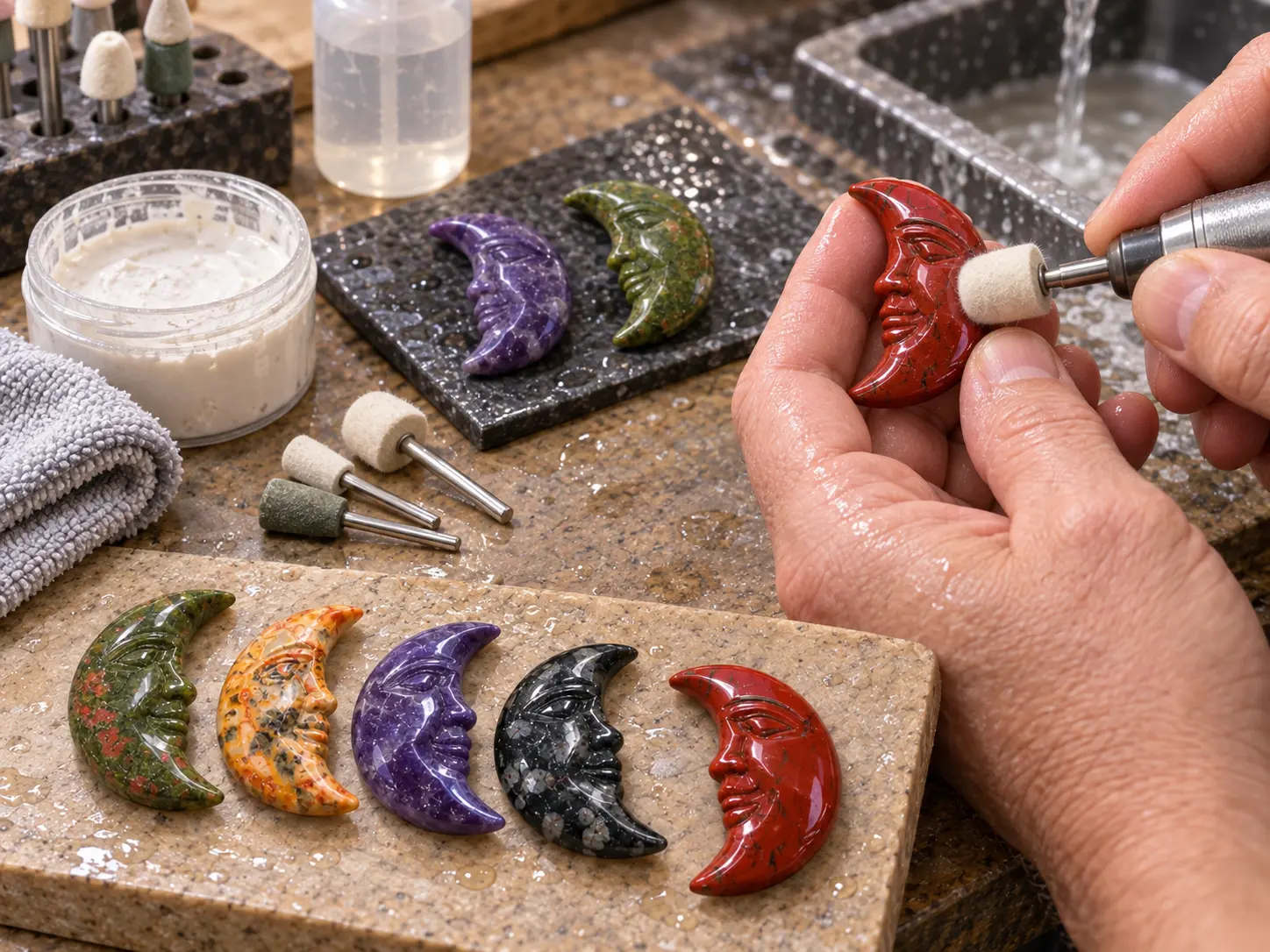 How to Carve a Gemstone Moon Face