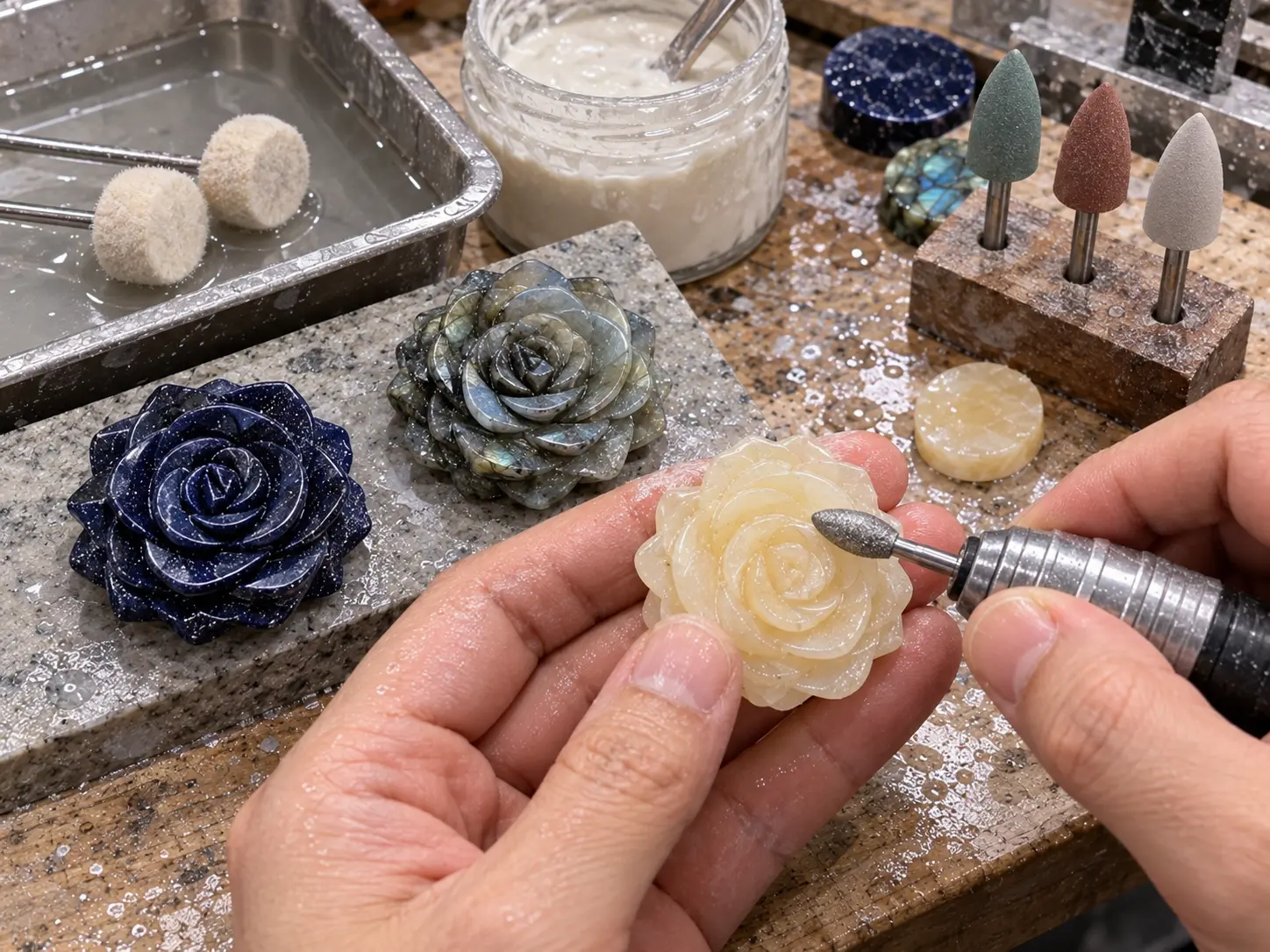 How to Carve a Gemstone Rose Pendant
